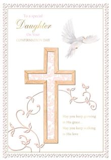 Daughter 8x5 - Cross & Dove Pink