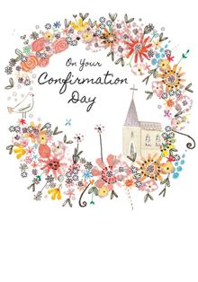 Girl 7x5 - Floral Wreath & Church