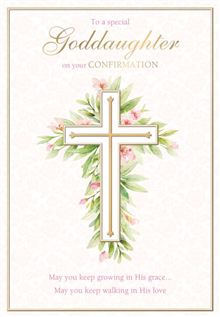 Goddaughter 8x5 - Floral Pink Cross